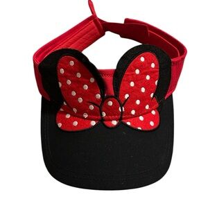 Disney parks Minnie Mouse ears visor red and black